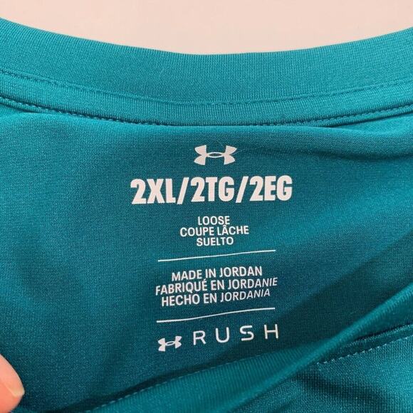 Under Armour T Shirt Mens 2XL Everglade Green Rush Loose Seamless Long Sleeve - Picture 3 of 7